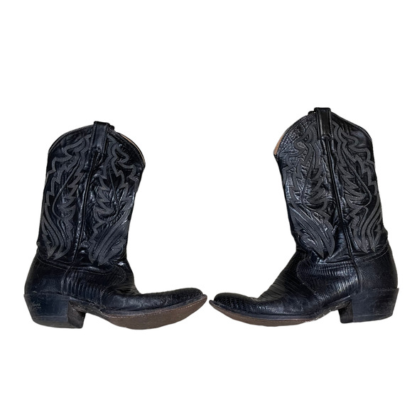 Justin Mens Iguana Lizard Exotic Black Western Boots Size...